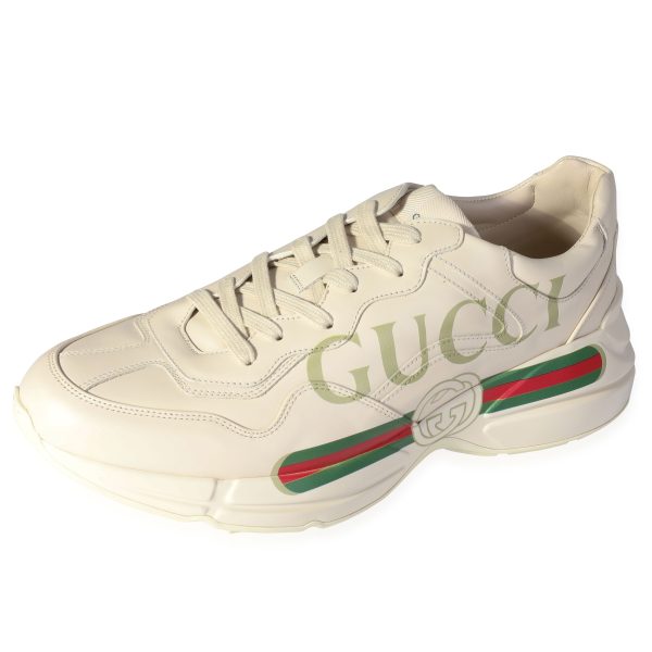 118763 sv Gucci Gucci Rhython Leather Sneaker Logo 12 UK