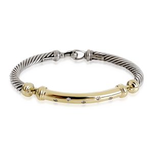 David Yurman Metro Diamond Bracelet in 14k Yellow GoldSterling Silver 015 CTW Cart