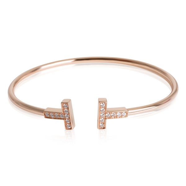 Tiffany Co Tiffany T Diamond Bangle in 18K Rose Gold 022 CTW Tiffany Co Tiffany T Diamond Bangle in 18K Rose Gold 022 CTW