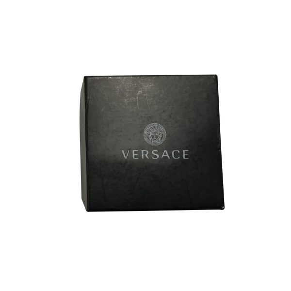 118902 box Versace Logo Drop Earrings in Brass