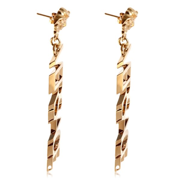 118902 sv Versace Logo Drop Earrings in Brass