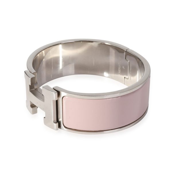 118938 sv Hermès Palladium Plated Clic Clac H Rose Candeur Bracelet