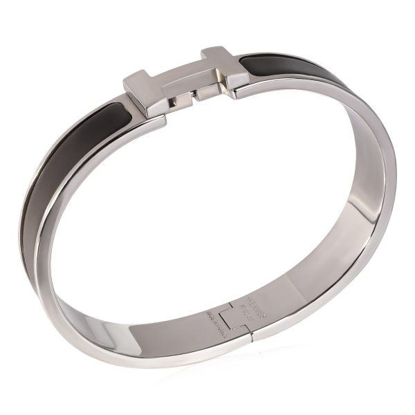 119062 pv 9163e8af ba13 4655 9ecc bda2be6d9899 Palladium Plated Hermes Clic HH Bangle in Etain Mat