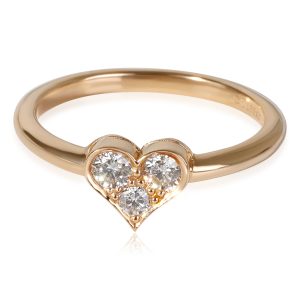 Tiffany Co Hearts Diamond Ring in 18K Rose Gold 019 CTW Cart