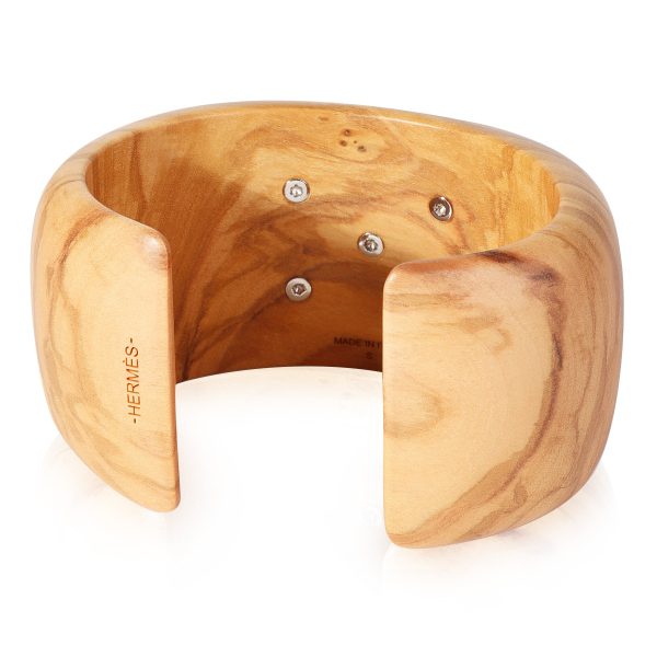 119107 bv 3a272bf7 032d 4479 babc a14ac02a8ef3 Hermes Medor Wood Cuff Bracelet Size Small