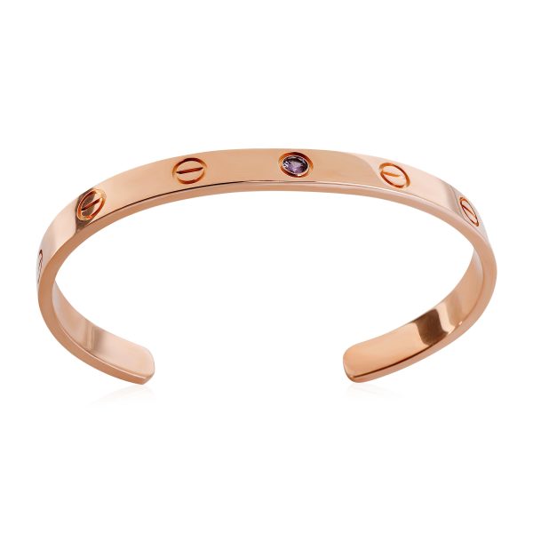 119115 bv Cartier Love Amethyst Cuff Bracelet in 18k Rose Gold