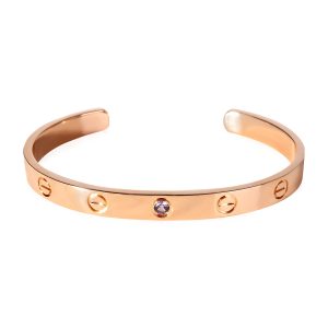 Cartier Love Amethyst Cuff Bracelet in 18k Rose Gold Cart