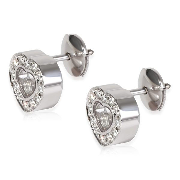 119283 sv Chopard Happy Heart Diamond Earring in 18k White Gold 058 CTW