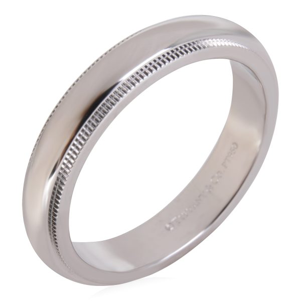 119287 av Tiffany Co Together Classic Milgrain Wedding Band in Platinum