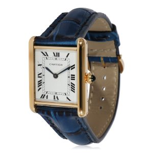 Cartier Tank 78086 Unisex Watch in 18kt Yellow Gold Loewe Small Classic Calf Bottle Puzzle Bag Green