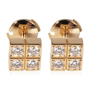 Cartier Square Diamond Earrings in 18k Yellow Gold 050 CTW Celine 16 Bucket Calf Gold Metal Fittings Black