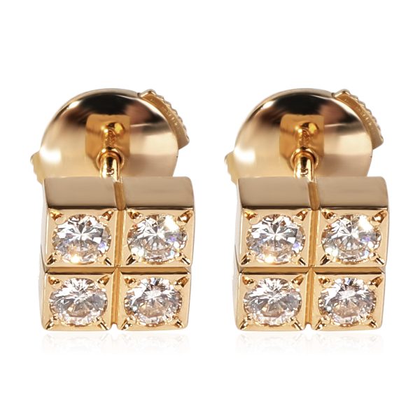 Cartier Square Diamond Earrings in 18k Yellow Gold 050 CTW Cartier Square Diamond Earrings in 18k Yellow Gold 050 CTW