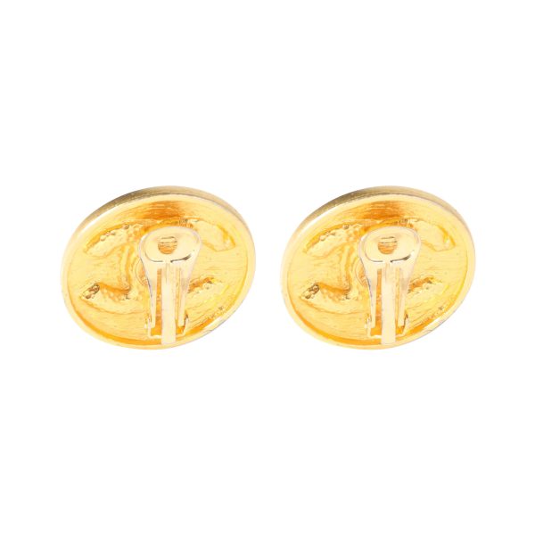 119396 pv 5cdf59fc a760 4f3c bcfa 26c2e7fb7ac9 Gold Tone Chanel Large CC Button Earring