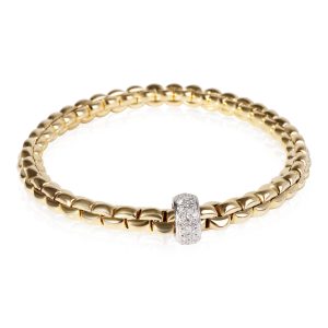 FOPE Solo Bracelet With Pave Rondel in 18k White GoldYellow Gold 037 CTW Cartier Lanières Diamond Ring in 18k White Gold DEF VVS1VVS2 005 CTW