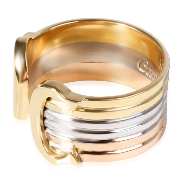 119836 sv Vintage C De Cartier Ring in 18K Three Tone Gold