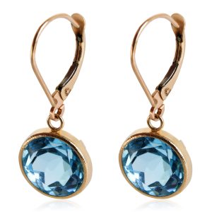 Blue Topaz Drop Earrings in 14k Yellow Gold Bottega Veneta Slim Bifold Wallet Black