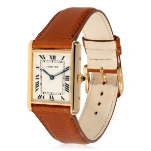 Cartier Tank Tank Unisex Watch in Yellow Gold Christian Dior Oblique Zip Leather Shoulder Bag Black