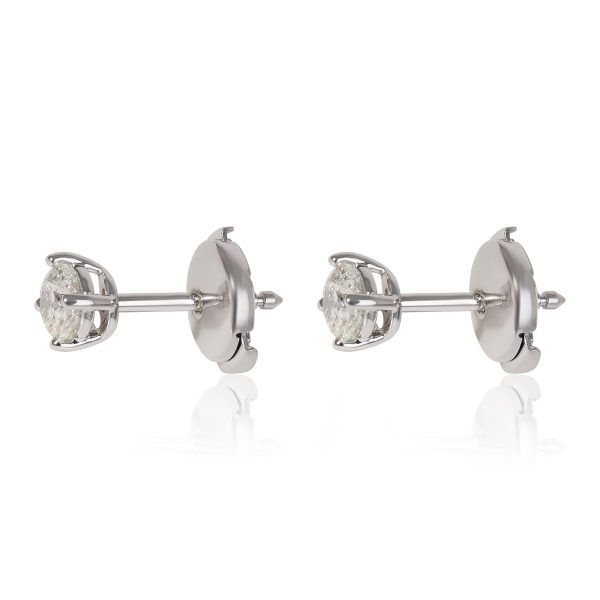 120175 sv Tiffany Co Diamond Stud Earring in Platinum H IF 062 CTW