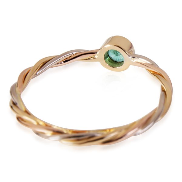 120239 av d01dcd01 5f21 4396 9429 f6391d9e94c6 Cartier Twist Ring With Emerald in 18K Tri Color Gold