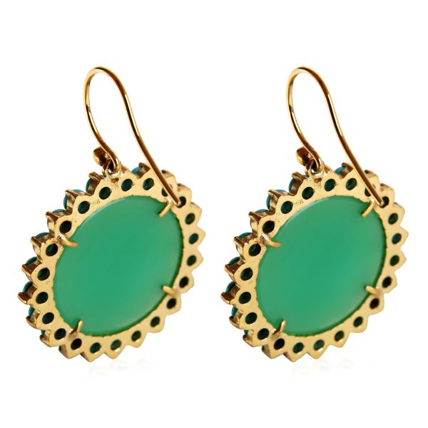 Turquoise Diamond Sunflower Earrings in 18K Gold Irene Neuwirth Chrysoprase Turquoise Diamond Sunflower Earrings in 18K Gold