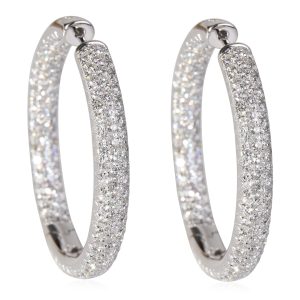 Pave Diamond Hoop Earring in 14k White Gold 500 CTW Valentino Rockstud Grained Calfskin Zip Wallet Black