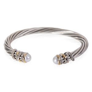 David Yurman Helena Pearl Diamond Bracelet in 18k Yellow GoldSterling Silver Versace Jeans Couture Spring Summer Black