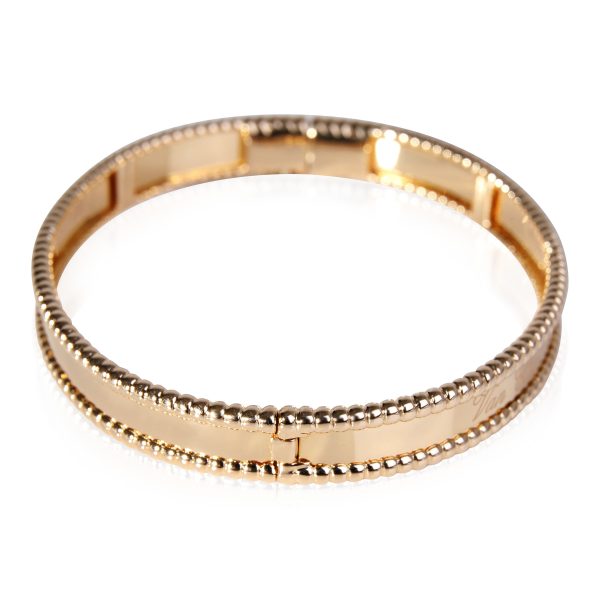 Large Model Van Cleef Arpels Signature Perlee Bracelet in 18k Yellow Gold Large Model