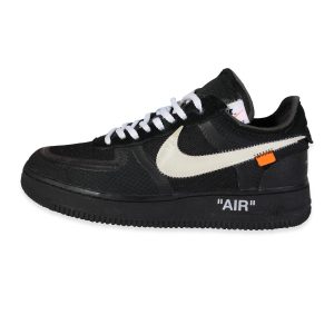 Nike Off White x Air Force 1 Low Black 75 US Burberry Small Compact Casual Canvas Handbag Black