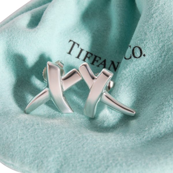 120744 box Tiffany Co Paloma Picasso X Graffiti Earrings in Sterling Silver