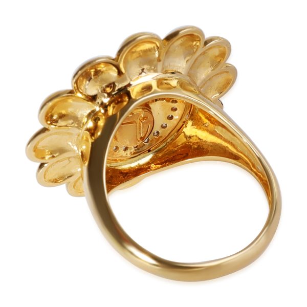 Yellow Gold Fashion Ring Takashi Murakami Sunflower Ring in 18K Yellow Gold 027 CTW