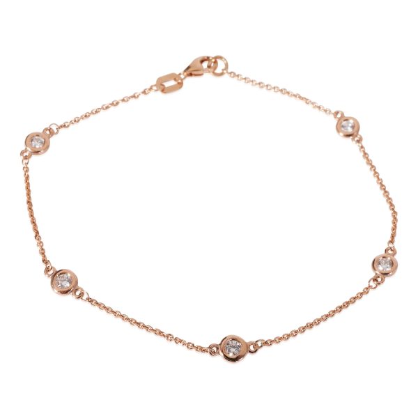 Bezel Set Diamond 5 Station Bracelet in 14k Rose Gold 033 CTW Bezel Set Diamond 5 Station Bracelet in 14k Rose Gold 033 CTW