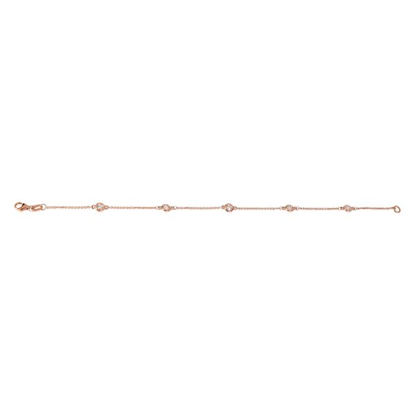 120797 pv Bezel Set Diamond 5 Station Bracelet in 14k Rose Gold 033 CTW