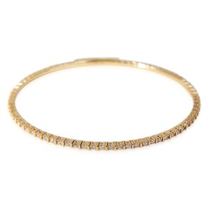 Diamond Flexible Bangle in 18k Yellow Gold 1 CTW Versace Black Leather La Medusa Chain Shoulder Bag