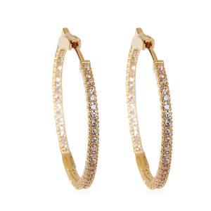 Inside Out Diamond Hoop Earrings in 18k Yellow Gold 101 CTW Louis Vuitton Neverfull MM Monogram Tote Bag Brown