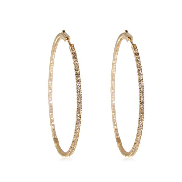 Inside Out Diamond Hoop Earrings in 18k Yellow Gold 209 CTW Inside Out Diamond Hoop Earrings in 18k Yellow Gold 209 CTW