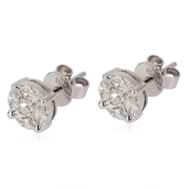 120812 sv 24f8b6fe b9bb 4384 8320 6f4ef829f235 Illusion Set Diamond Earrings in 18k White Gold GHI VS 142 CTW