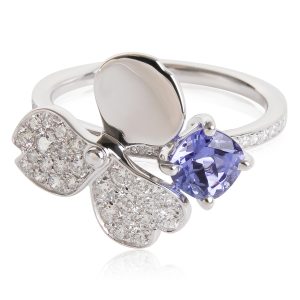 Tiffany Co Paper Flowers Tanzanite Diamond Ring in Platinum Anya Hindmarch Shoulder Bag Eyes Black