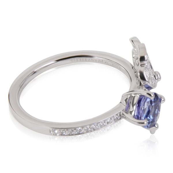 121174 sv Tiffany Co Paper Flowers Tanzanite Diamond Ring in Platinum