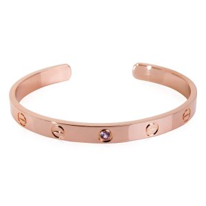 Cartier Love Pink Sapphire Bracelet in 18k Rose Gold Size 17 Louis Vuitton Noe Monogram Shoulder Bag Brown