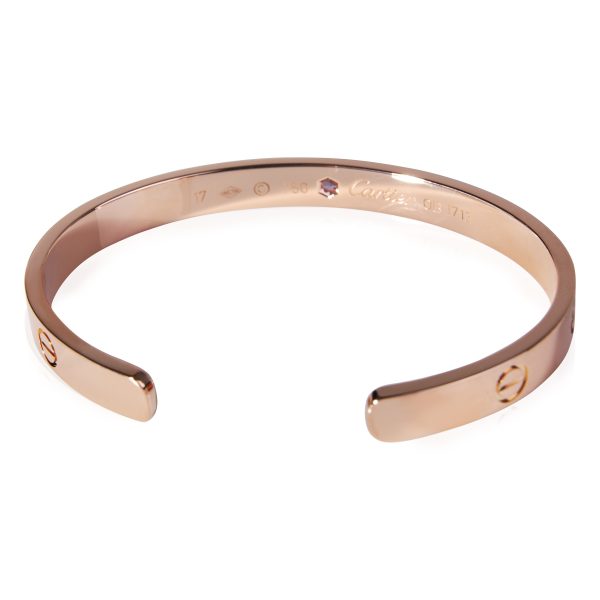 121188 pv Cartier Love Pink Sapphire Bracelet in 18k Rose Gold Size 17