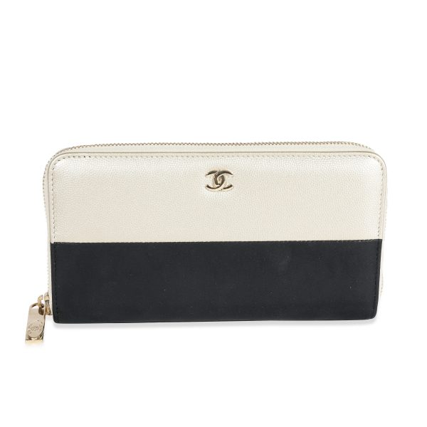 Chanel Black Satin Metallic Light Gold Caviar Leather L Gusset Zip Wallet Chanel Black Satin Metallic Light Gold Caviar Leather L Gusset Zip Wallet