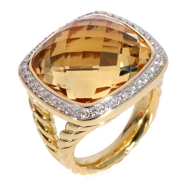 121370 av David Yurman Albion Citrine Diamond Ring in 18k Yellow Gold 031 CTW