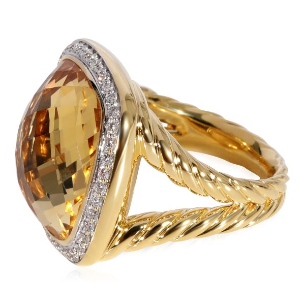 David Yurman David Yurman Albion Citrine Diamond Ring in 18k Yellow Gold 031 CTW