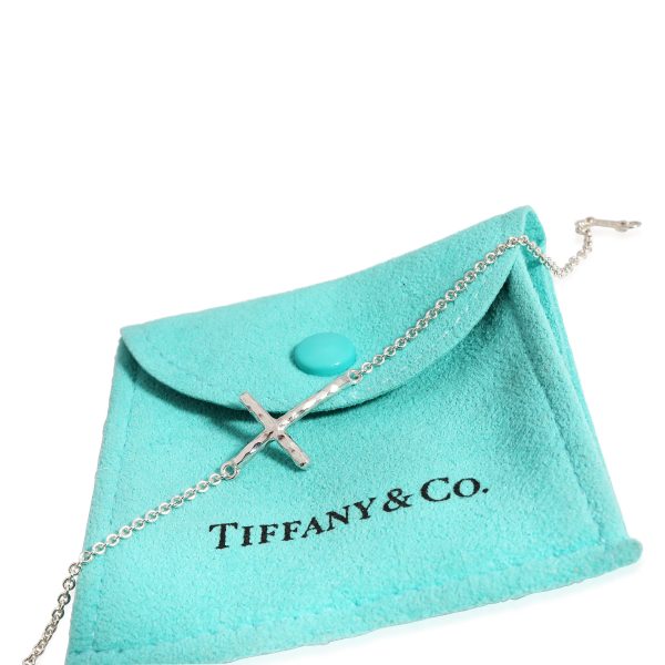 121386 pv Tiffany Co Paloma Picasso Hammered Cross Bracelet in Sterling Silver