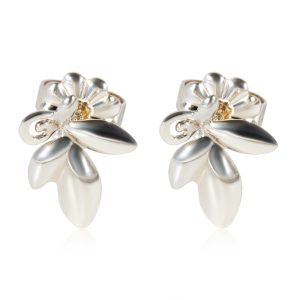 Tiffany Co Paloma Picasso Olive Leaf Earrings in Sterling Silver Cart