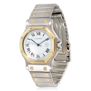 Cartier Santos Octagon 2966 Unisex Watch in Stainless SteelYellow Gold Louis Vuitton Monogram Kaba Bobur Tote Bag