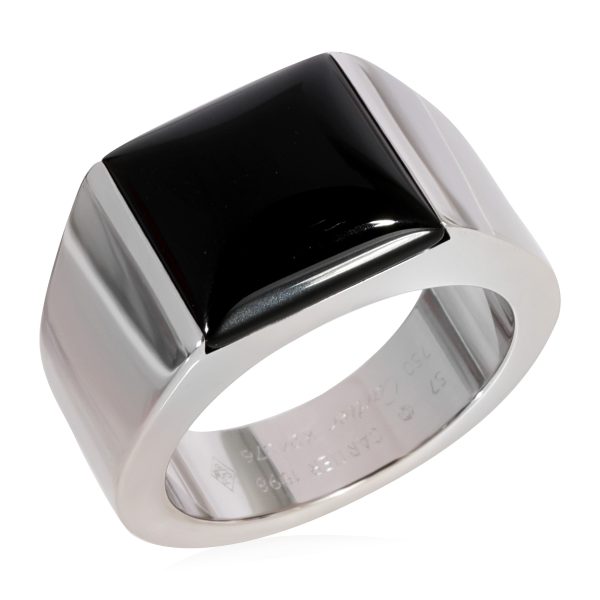 121634 av a3d7b1ce 4c45 40eb bcd8 ff13f1d56b6b Cartier Tank Onyx Ring in 18k White Gold