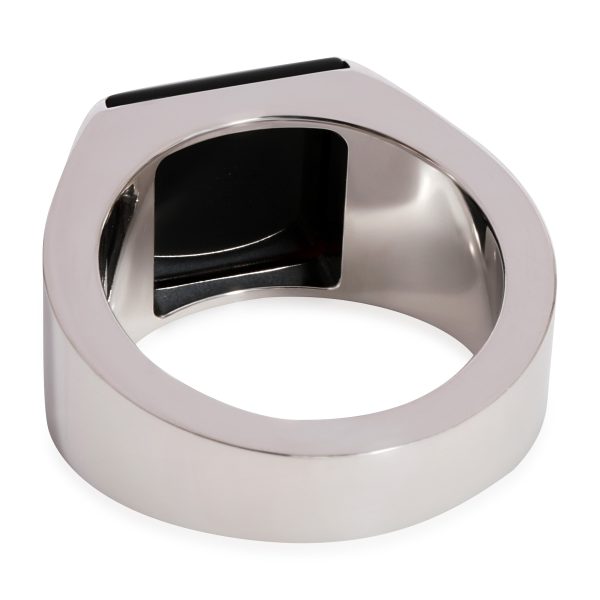 Fashion Ring White Gold Cartier Tank Onyx Ring in 18k White Gold