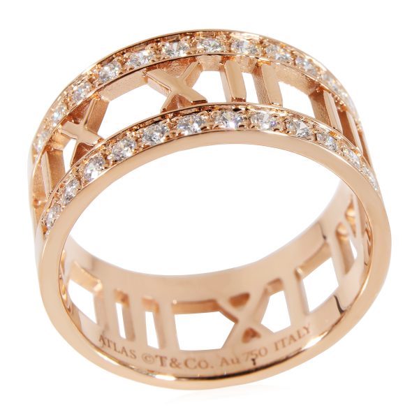 Rings Tiffany Co Atlas Diamond Band in 18k Rose Gold 052 CTW