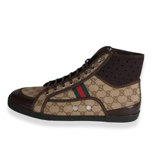 Gucci Gucci California Striped High Top Beige Ebony 135 UK Furla Handbag Logo Nero Black